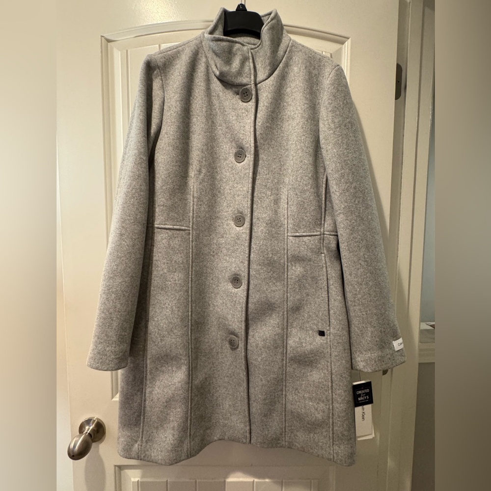 NWT Calvin Klein Grey Walker Coat Size Large